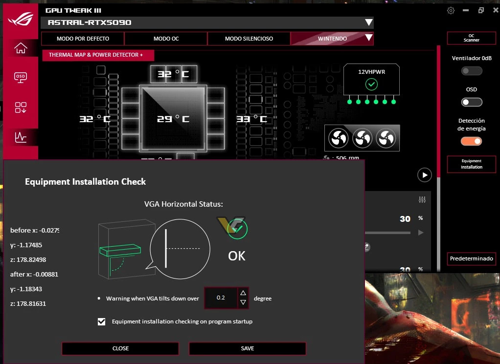 В ASUS GeForce RTX 50 ROG Astral есть гироскоп и акселерометр для защиты от провисания