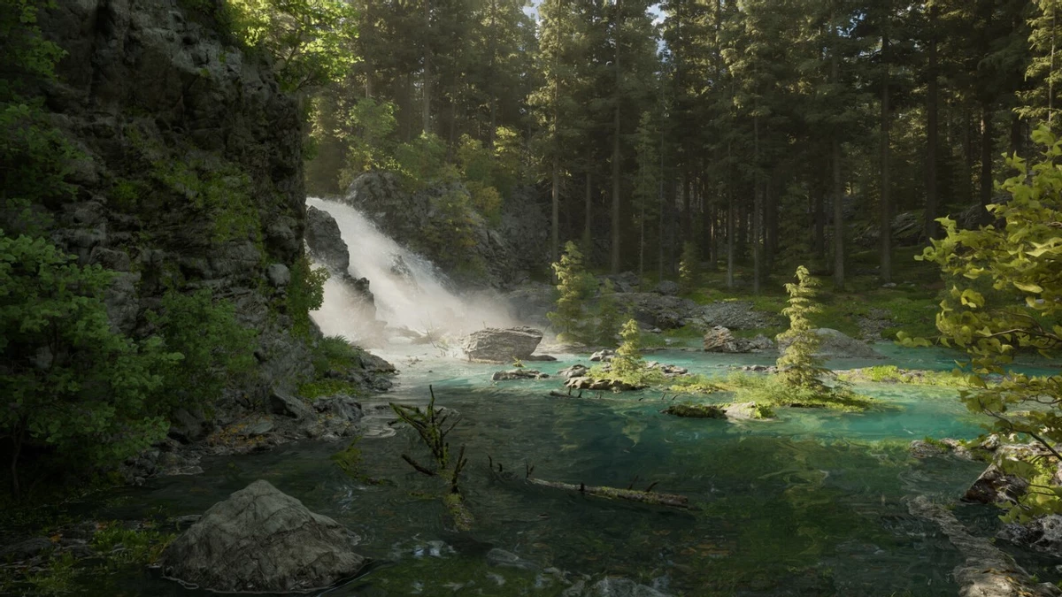 Тихий и очень красивый лес на Unreal Engine 5 Тихий и очень красивый лес на Unreal Engine 5