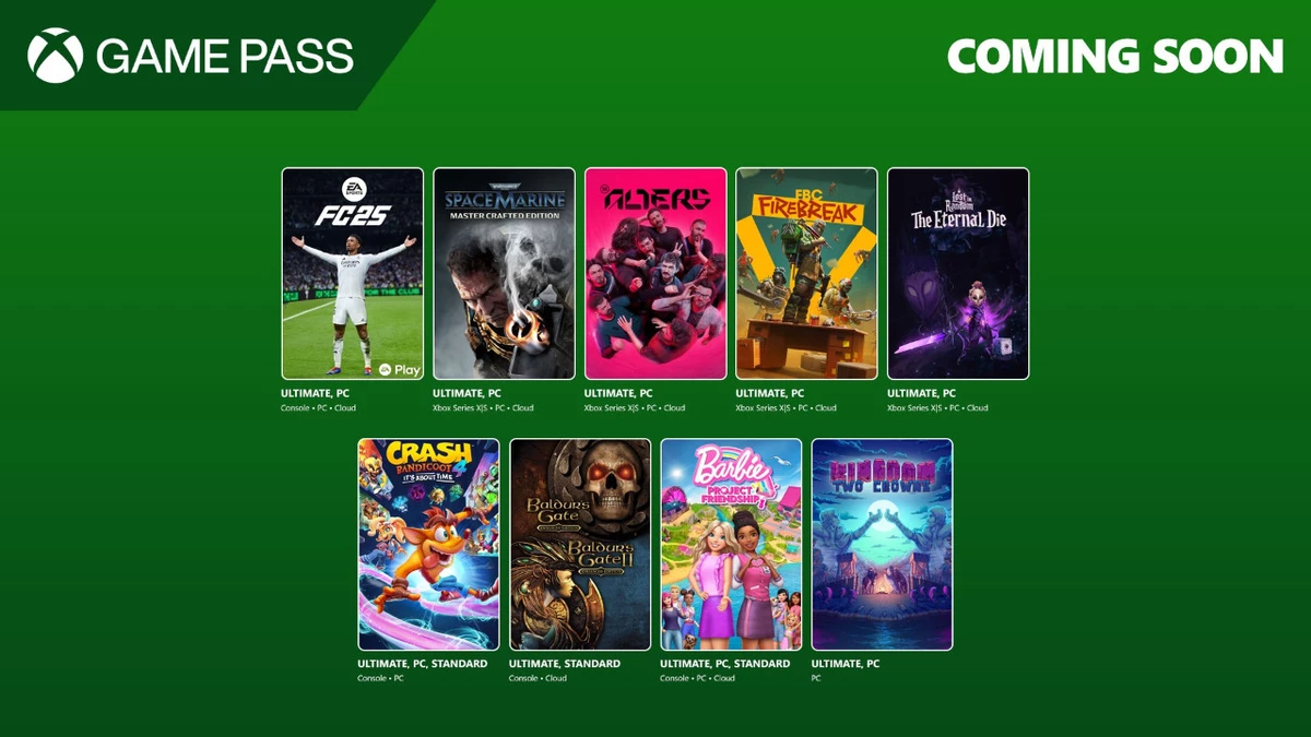 Game Pass в июне: от FBC: Firebreak и The Alters до Warhammer 40,000: Space Marine и Baldur's Gate Game Pass в июне: от FBC: Firebreak и The Alters до Warhammer 40,000: Space Marine и Baldur's Gate